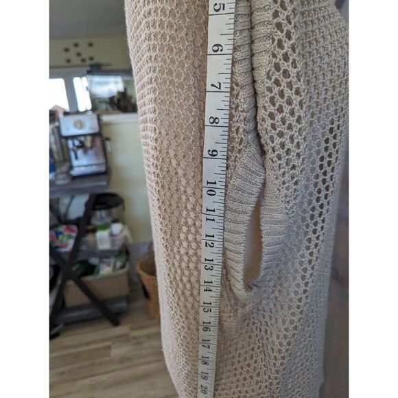 Tommy Bahama Women's Open Knit Boat Neck Sheer Pullover Tunic Sweater Tan Small - Picture 8 of 8